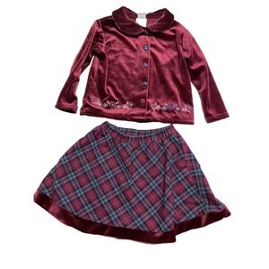 MC kids toddlers girls vintage outfit size 2T skirt long sleeve cardigan